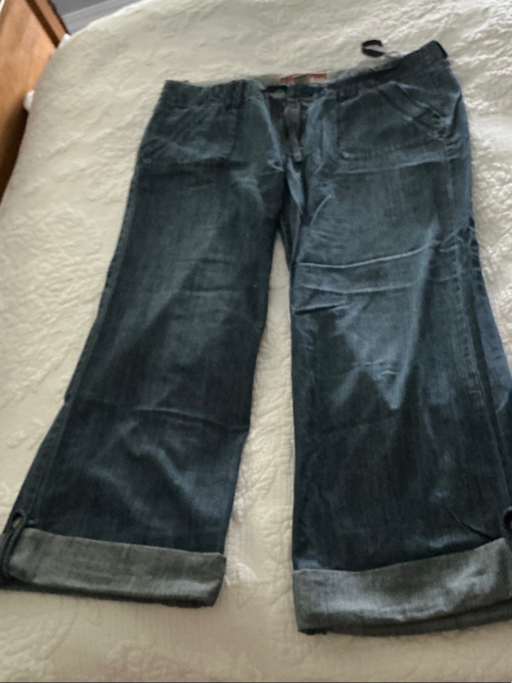GAP Dark Blue Wide-Leg Cuffed Jeans
